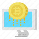 bitcoin, cash, coin, computer, money