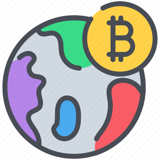 Bitcoin, business, cash, cryptocurrency, globe, money, world icon - Download on Iconfinder
