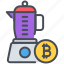 bitcoin, blender, blockchain, coin, cryptocurrency, kitchen, mixer 