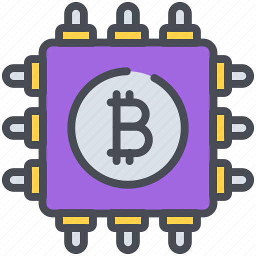 Bitcoin, bitcoin mining, cpu, cryptocurrency, digital, mining, processor icon - Download on Iconfinder