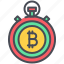 bitcoin, measure, speed, stopwatch, time, timepiece, timer 
