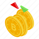 bitcoin, isometric, currency
