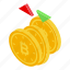 bitcoin, isometric, currency 