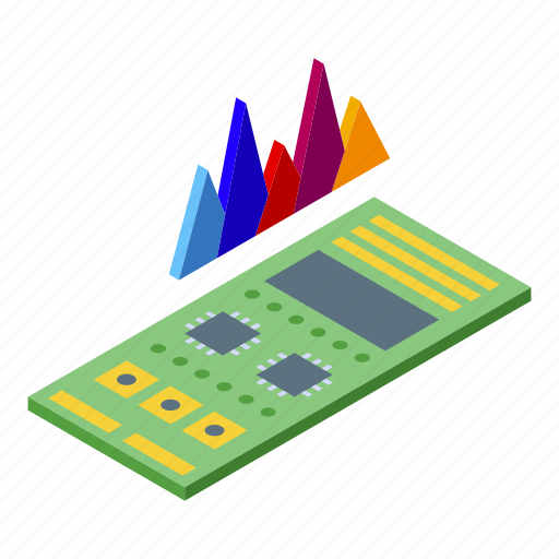 Bitcoin, motherboard, isometric icon - Download on Iconfinder