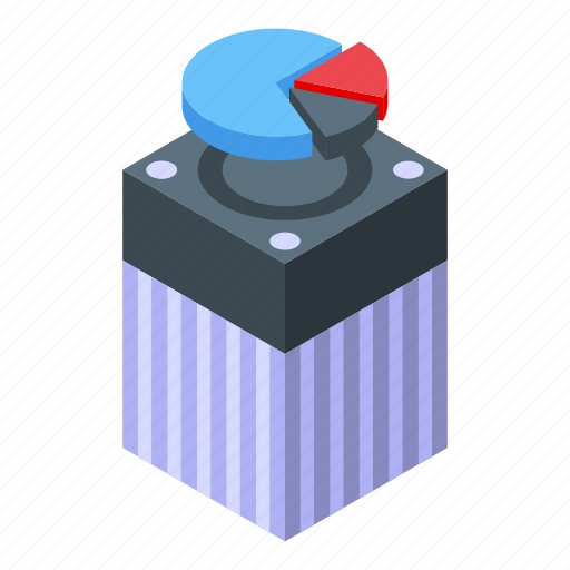Bitcoin, pie, chart, isometric icon - Download on Iconfinder