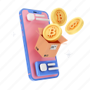 finance, bitcoin, send, package, gift, mail, present, money, delivery, cryptocurrency, shipping, currency 
