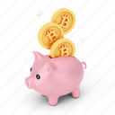 finance, bitcoin, piggybank, piggy, blockchain, savings, cash, money, coin, cryptocurrency, wallet 