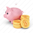 finance, bitcoin, piggy bank, piggy, blockchain, savings, cash, money, coin, cryptocurrency, bank, wallet 