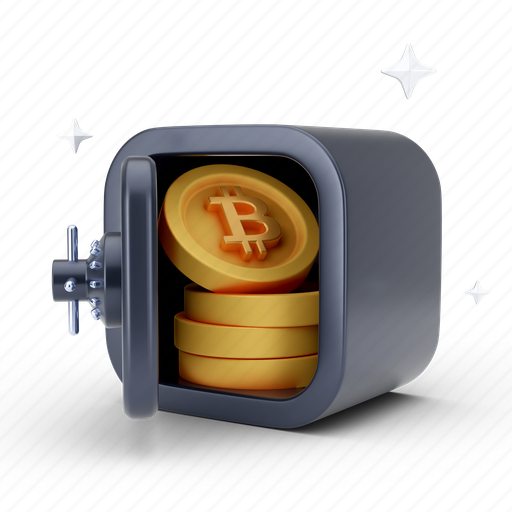 Finance, bitcoin, locker, blockchain, money, coin, payment 3D illustration - Download on Iconfinder