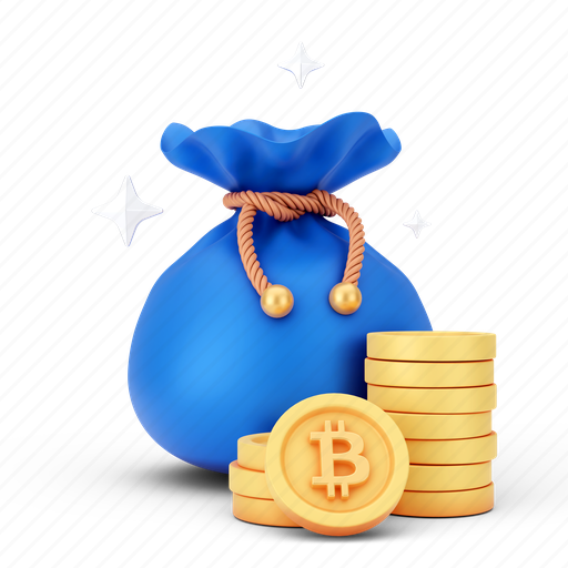 Finance, bitcoin, bag, business, blockchain, cryptocurrency, coin 3D illustration - Download on Iconfinder