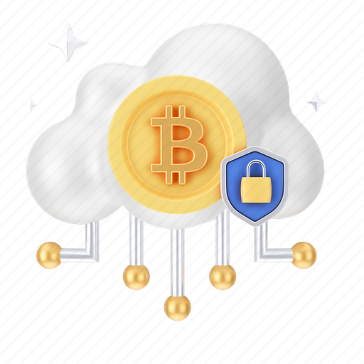 Cloud, blockchain, finance, bitcoin, coin, cryptocurrency, storage 3D illustration - Download on Iconfinder