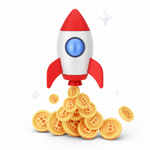 Finance, bitcoin, rocket, investment, business, startup, money 3D illustration - Download on Iconfinder