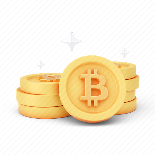 Finance, bitcoin, stack, coin 3D illustration - Download on Iconfinder
