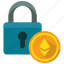 ethereum, lock, protection, secure 