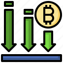 decrease, bitcoin, blockchain, cryptocurrency, business