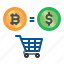 shopping, cart, bitcoin, cryptocurrency, dollar, money 