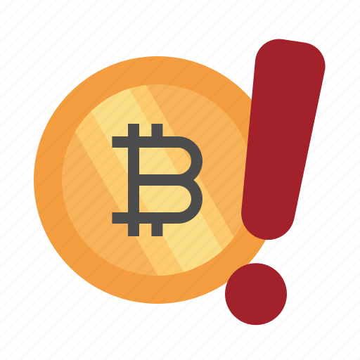 Warning, notice, bitcoin, cryptocurrency, warn icon - Download on Iconfinder