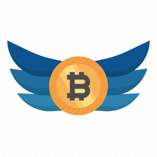 Wings, bitcoin, cryptocurrency, fly, business icon - Download on Iconfinder