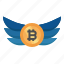 wings, bitcoin, cryptocurrency, fly, business 