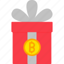 gift, bitcoin, box, cryptocurrency, money, icon, crypto, blockchain