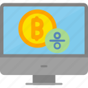 monitor, bitcoin, chart, growth, profit, icon, crypto, blockchain