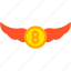 wings, bitcoin, cryptocurrency, fly, business, icon, crypto, blockchain 