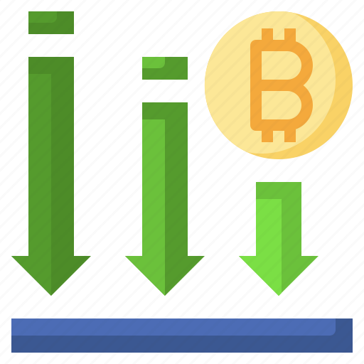 Decrease, bitcoin, blockchain, cryptocurrency, business icon - Download on Iconfinder