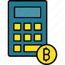 calculator, calculation, device, finance, icon, crypto, bitcoin, blockchain