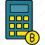 calculator, calculation, device, finance, icon, crypto, bitcoin, blockchain 