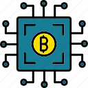 cpu, mining, bitcoin, cryptocurrency, crypto, processor, icon, blockchain