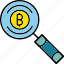 magnifying, glass, search, crypto, cryptocurrency, bitcoin, mining, icon, blockchain 