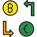 money, exchange, bank, currency, dollars, euro, rate, icon, crypto, bitcoin, blockchain