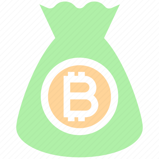 Bag, bitcoin, cryptocurrency, currency, money, money bag, savings icon - Download on Iconfinder