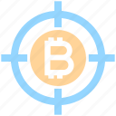 bitcoin, block chain, bulls-eye, coin, cryptocurrency, money, target