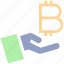 bitcoin, blockchain, coin, cryptocurrency, digital money, hand, money 