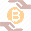 bitcoin, cryptocurrency, currency, hand, money, payment, safe