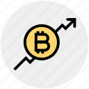 arrow, ascend, bitcoin, blockchain, graph, increase, up