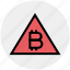 alert, bitcoin, cryptocurrency, digital currency, finance, money, triangle 
