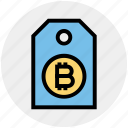 bitcoin, cryptocurrency, label, price tag, purchase, shopping, tag