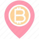 bitcoin, cryptocurrency, location, map, money, pin, pointer