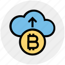 arrow, bitcoin, cloud, cloud computing, coin, cryptocurrency, up