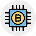 bitcoin, bitcoins, chip, cryptocurrency, currency, digital, money