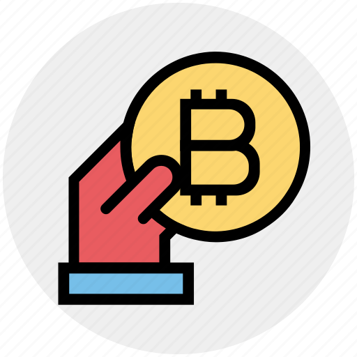 Bitcoin, blockchain, coin, cryptocurrency, digital money, hand, money icon - Download on Iconfinder