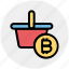 basket, bitcoin, cart, cryptocurrency, mining cart with bitcoin, shopping, shopping cart 
