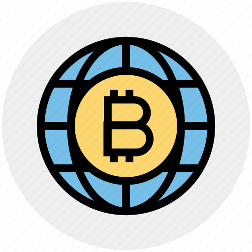 Bitcoin, blockchain, cryptocurrency, currency, global, international, world icon - Download on Iconfinder