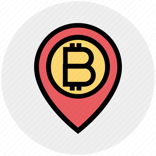 Bitcoin, cryptocurrency, location, map, money, pin, pointer icon - Download on Iconfinder