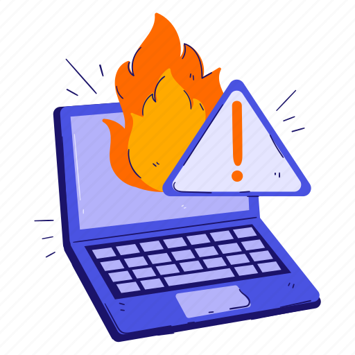 Overheat, laptop, warning, danger, temperature, computer, pc icon - Download on Iconfinder