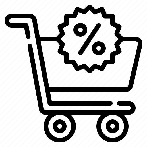 Trolley, discount, sale, shopping, black friday, offer, cart icon - Download on Iconfinder