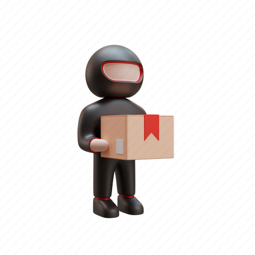 Courier, black friday, shopping, commerce, delivery, man, package 3D illustration - Download on Iconfinder