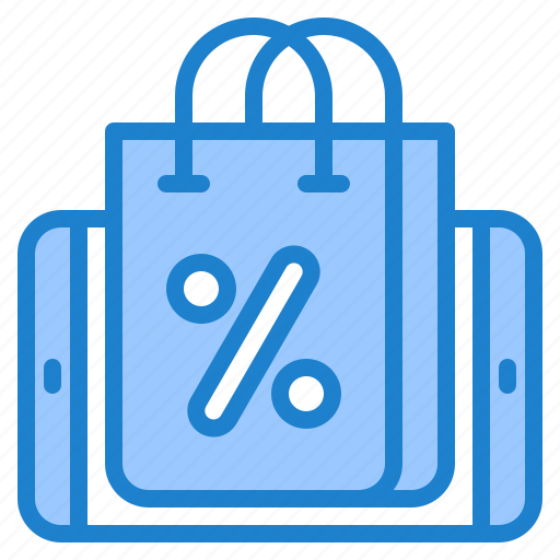Mobilephone, percent, tag, online, discount, shopping, bag icon - Download on Iconfinder